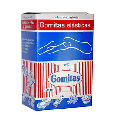 Cajita 100g gomas elásticas 12cm