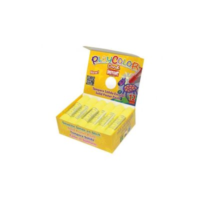 Estuche 12 témperas sólidas Playcolor One amarillo