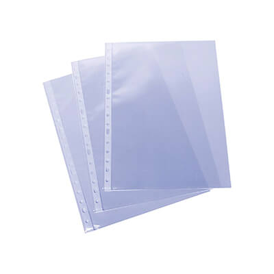 Caja 100 Fundas Folio multitaladro PP extra liso