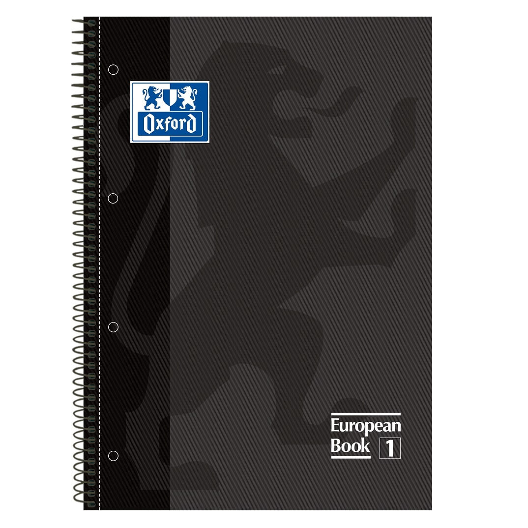 Cuaderno Oxford European A4 C5 negro 80 hojas