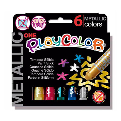Estuche 6 colores témpera Playcolor Metallic