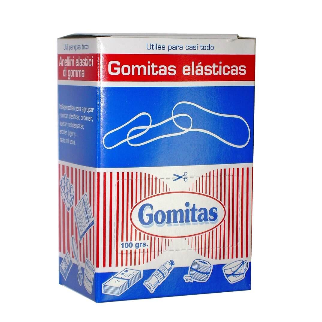 Cajita 100g gomas elásticas 4 cm