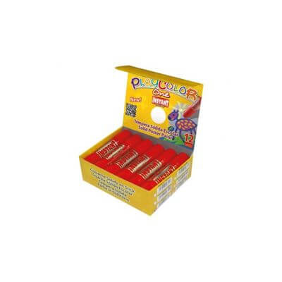 Estuche 12 témperas sólidas Playcolor One rojo