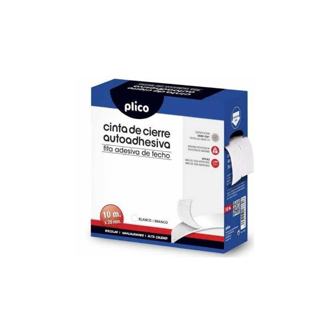 Cremallera textil autoadhesiva Plico blanco 10m