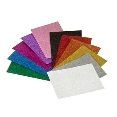 Hojas goma Eva purpurina 20x30 surtido