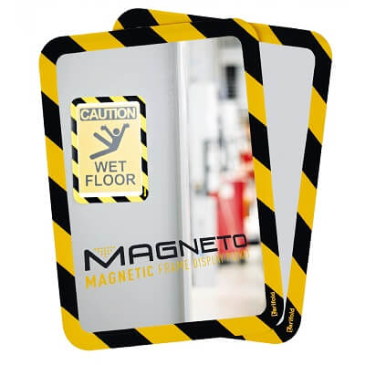 Pack 2 marcs magneto negre/groc dors adhesiu