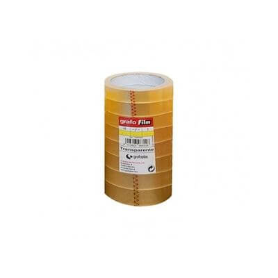 Pack 8 cinta adhesiva caramel 19mm x 66m transp.