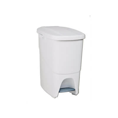 Cubo basura blanco 25l tapa y pedal blanco