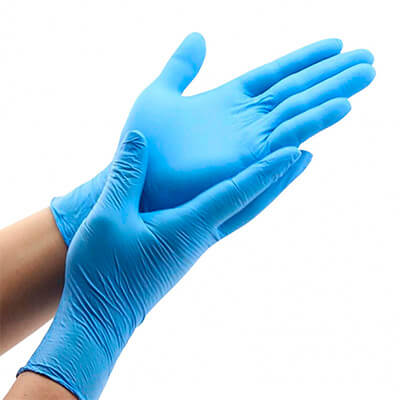 Caja 100 guantes nitrilo color azul talla XL