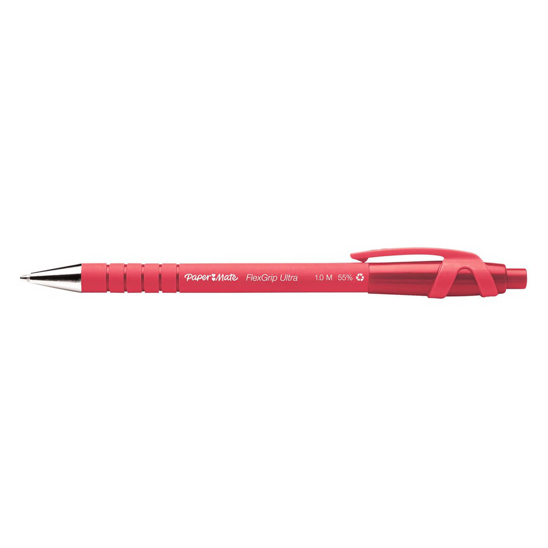 Bolígrafo Paper Mate flexgrip retráctil rojo