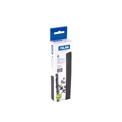 Caja 6 barritas carboncillo Milan 15x4 mm