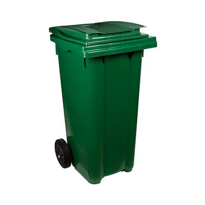 Contenidor residus verd 120 l amb rodes