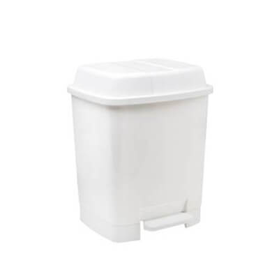 Papelera con pedal plástico blanco 22 litros
