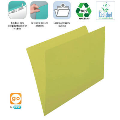 Subcarpeta A4 amarillo intenso 230g (pack 50)