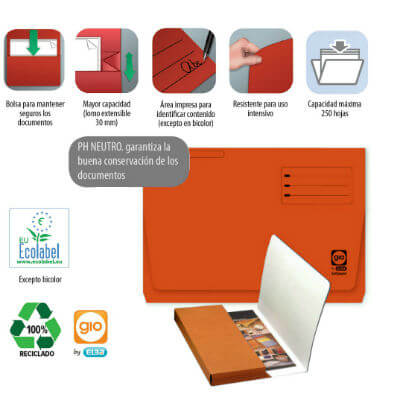 Subcarpeta pocket fuelle 30mm naranja