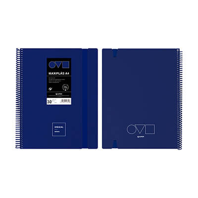 Carpeta 30 fundas Unequal espiral A4 azul