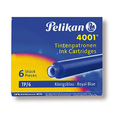 Capsa 6 cartutxos Pelikan TP6 blau reial