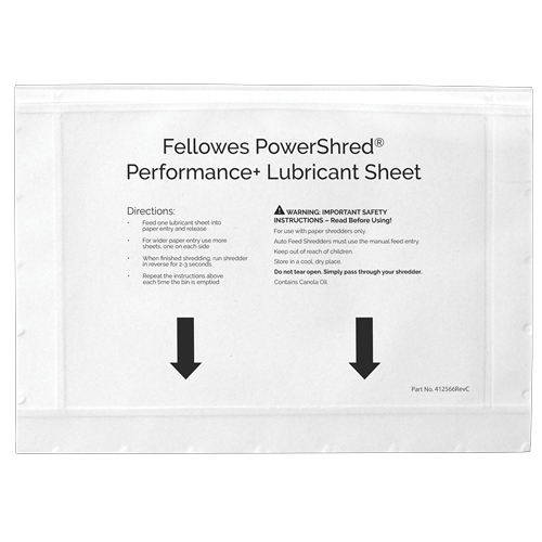 Hojas Llubricantes Fellowes para destructoras