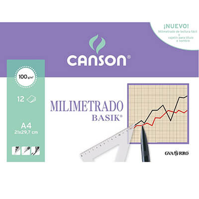 Mini pk papel milimetrado A4 Canson