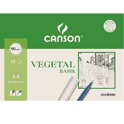 Paquet paper vegetal Canson A4 95g 12 fulls