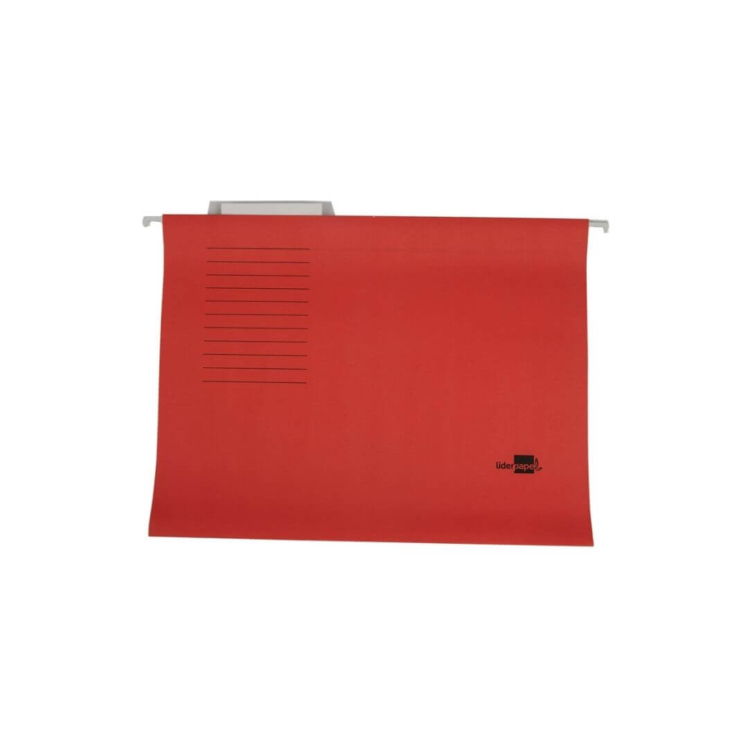 Carpeta colgante Liderpapel A4 roja (10u)