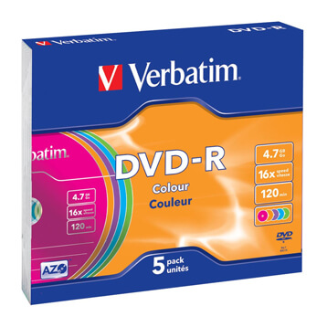 DVD-r Verbatim 4,7GB caja slim (pack 5)