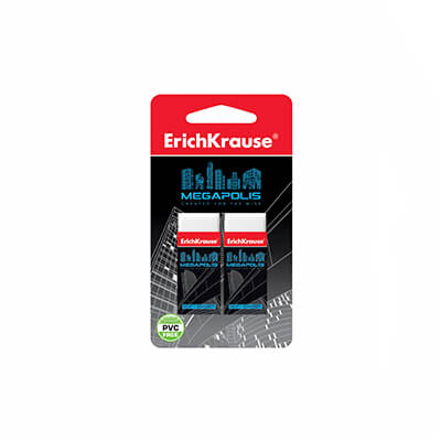 Goma de borrar Megapolis con protector (pack 2)