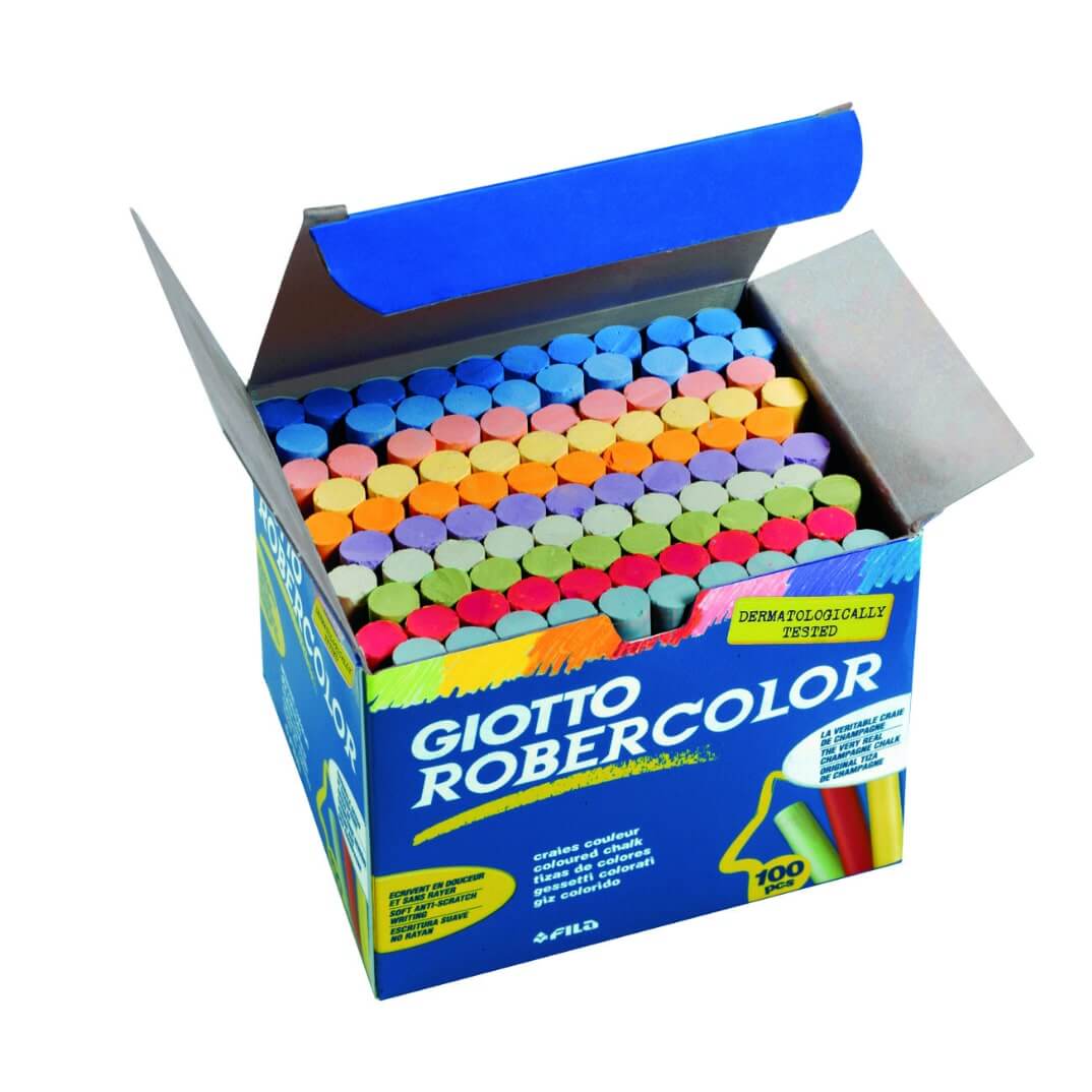 Caja de 100 tizas colores Robercolor