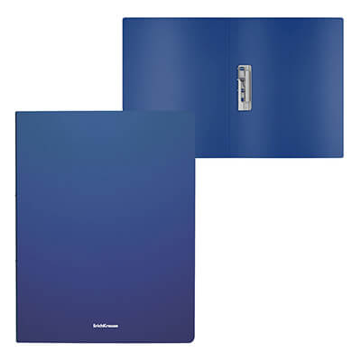 Carpeta con pinza lateral y tapa azul