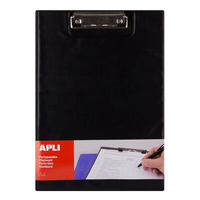 Portabloc con pinza y tapa Apli negro