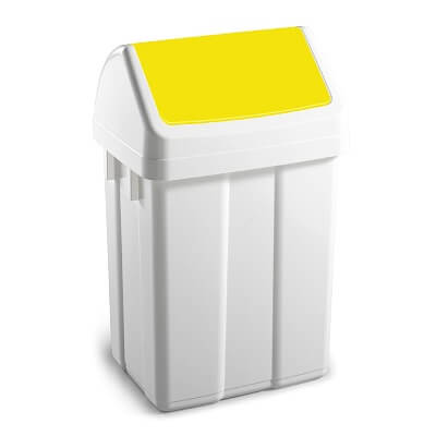Paperera 50 litres tapa basculant groga