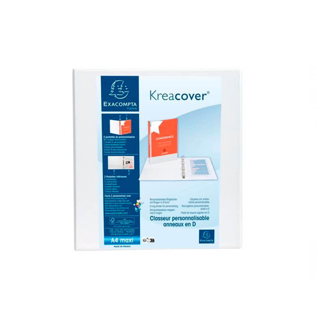 Carpeta cangur A4 Exacompta 2 anelles 60mm blanc
