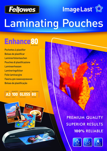 Pack 100 Fundas Plastificar 80 micras Brillo A3