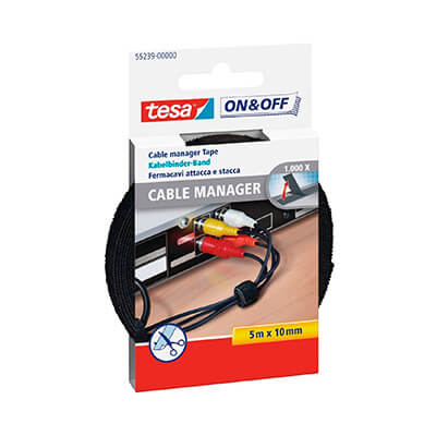 Velcro autoadhesiu Tesa negre per Agrupar Cables