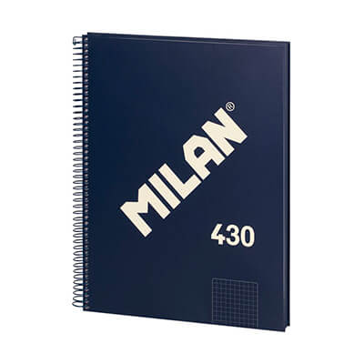 Cuaderno espiral Milan A4 C5 80 hojas azul