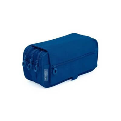 Estuche portatodo triple OfficeBox azul marino