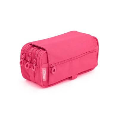 Estoig portatot triple OfficeBox fucsia