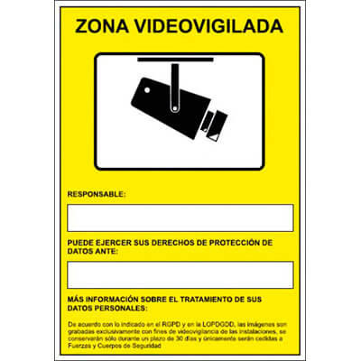 Senyal aviso "Zona Videovigilada" Archivo 2000