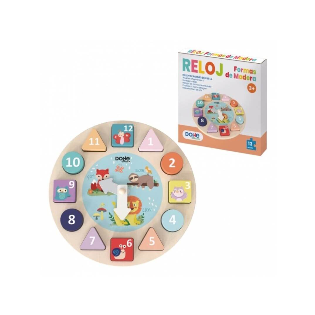 Rellote classificador 12 formes animals fusta Dohe