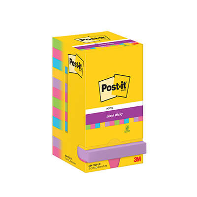 12 blocs POST-IT® Super Sticky Neó 76x76