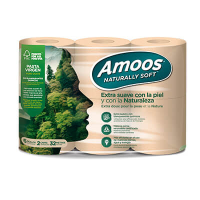 Fardo 6 rollos papel higiénico Naturally Soft