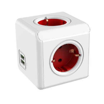 Powercube multiplicador 4 enchufes + 2 USB