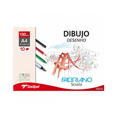 Pack 10 fulls de dibuix Fabriano A4 130g llis