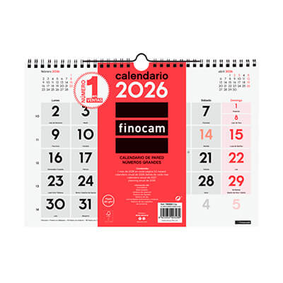Calendario pared Cast números grandes 300x210mm