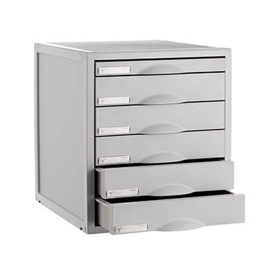 Arxiu modular sostenible 6 calaixos color gris
