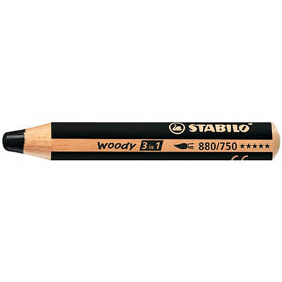 Lápiz Stabilo Woody 3 en 1 negro
