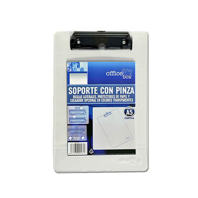 Soporte con pinza A5 transparente