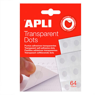Dots puntos adhesivos transpar. removibles (64u)