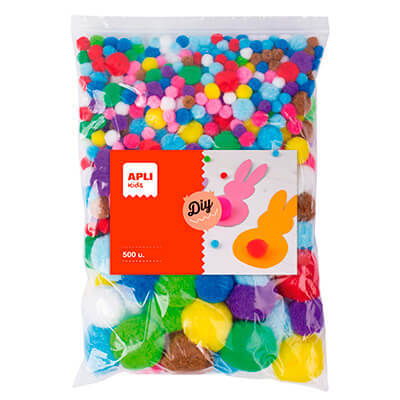 Bolsa 500 Pompones Apli -surtidos