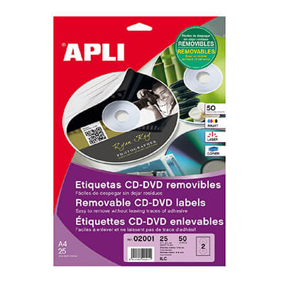 Etiquetas adhesivas cd-rom ø 114mm